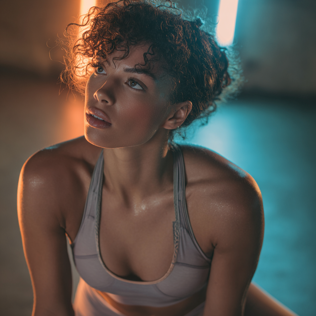 Osoba v tichej meditácii v prírodnom prostredí s jemnými svetelnými lúčmi